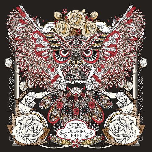 gorgeous owl coloring page design in exquisite style