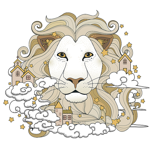 lovely lion coloring page in exquisite style