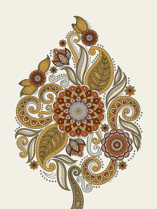 graceful flower coloring page design in exquisite line