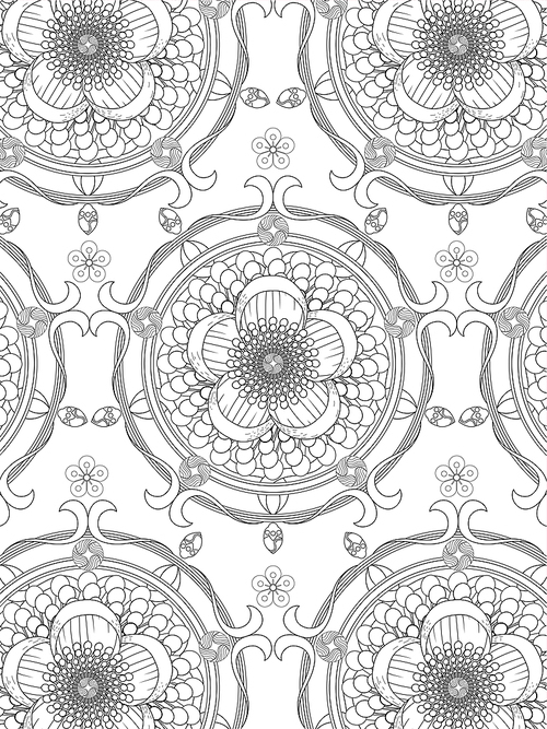 lovely cherry blossom floral coloring page in exquisite line