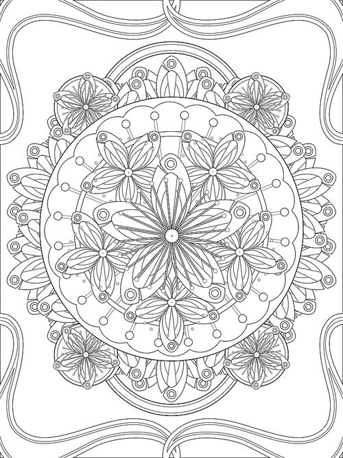 lovely plum flower floral coloring page in exquisite line