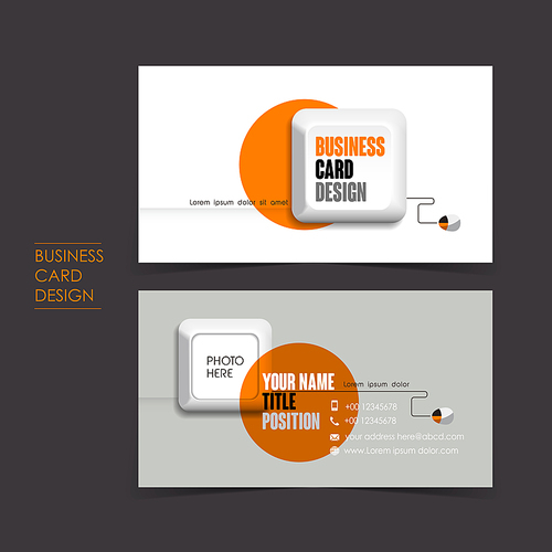 professional vector business card set template with keyboard design