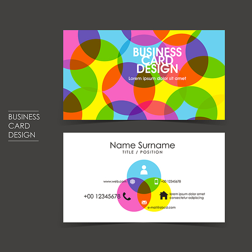 vector business card set template design with trichromatic