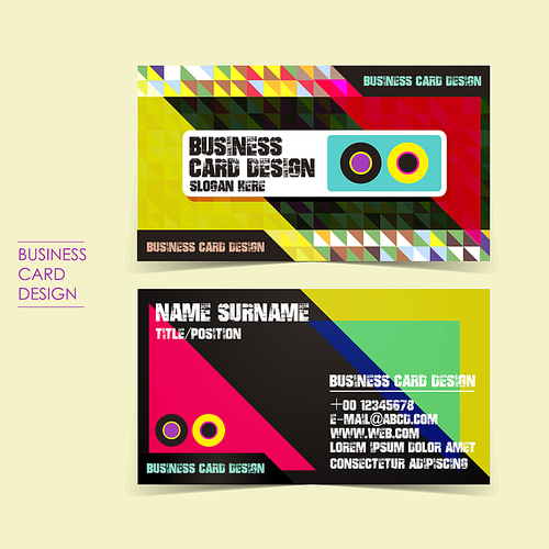 pixel background vector business card set template design