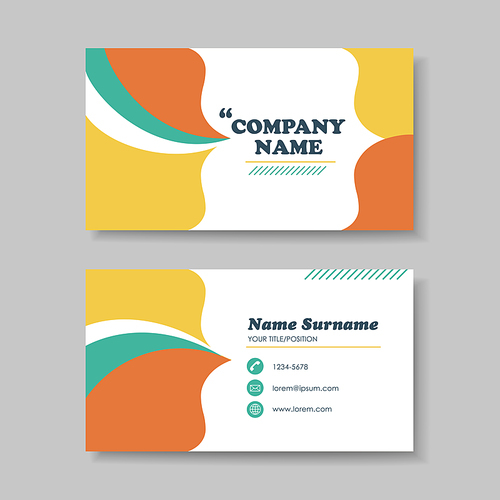 vector abstract creative business card design template of orange