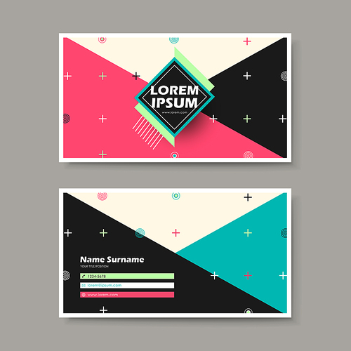 vector abstract creative business card design template of geometry