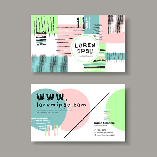 vector abstract creative business card design template of hand drawn