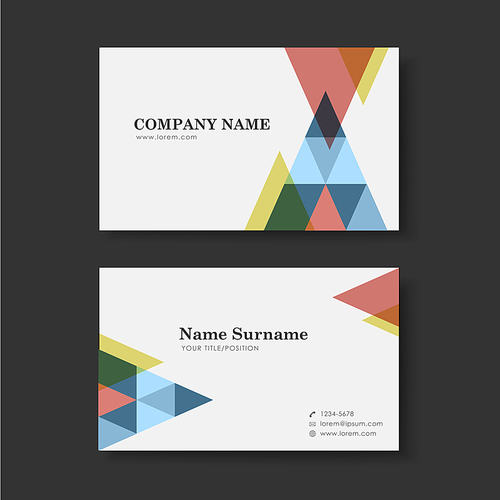 vector abstract creative business card design template of triangle