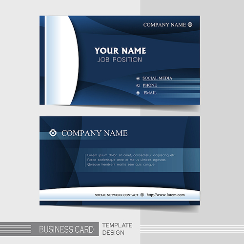 vector blue and white modern business card template