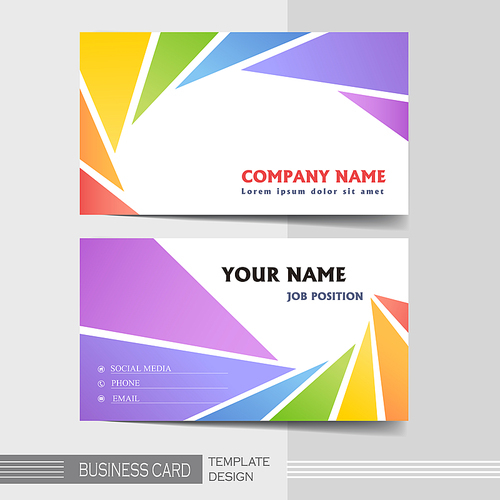 vector colorful rotation stylish business card template