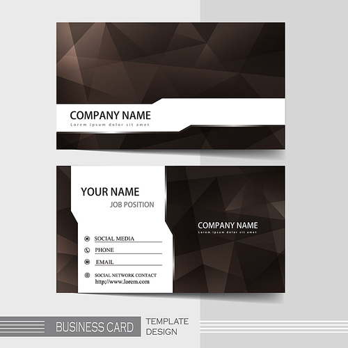 vector black and white modern business card template