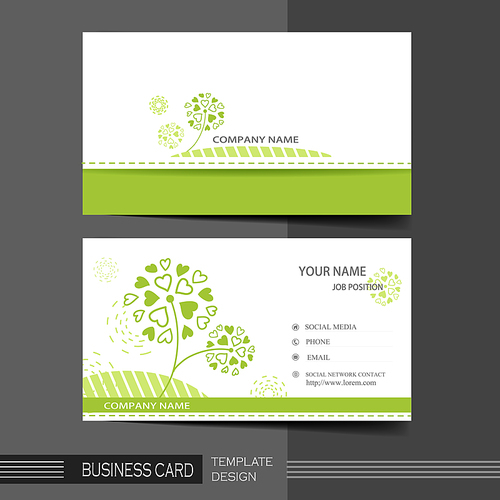 vector green and natural modern business card template