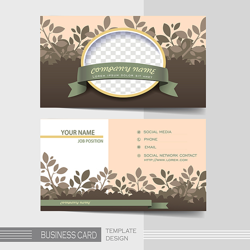vector brown and natural modern business card template