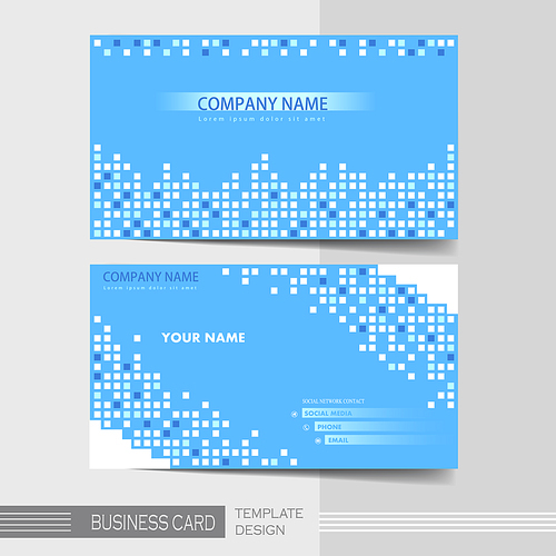 vector blue and white modern business card template