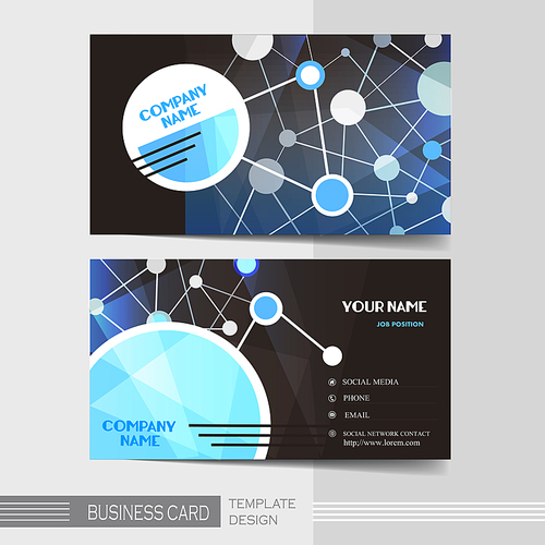 blue and black modern business card template