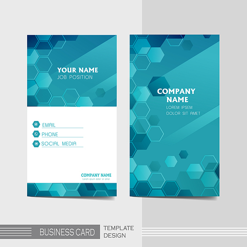 vector blue and technology modern business card template