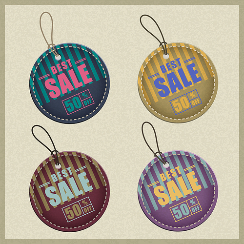 set of business labels and sale tags with retro style