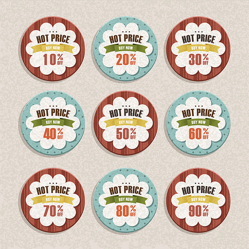 set of business labels and sale tags with retro style