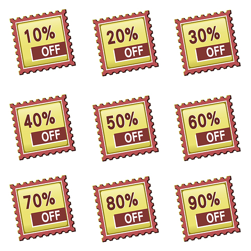 vector stamp shape discount label elements set