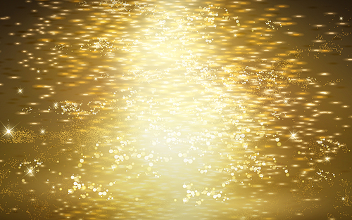golden light powder  background, 3d illustration