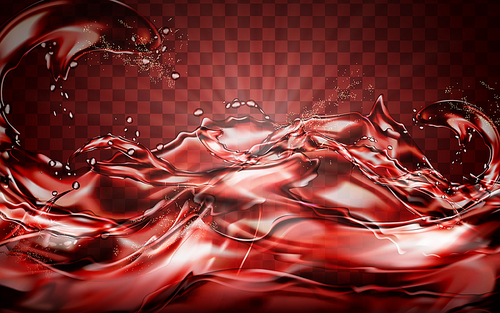 red liquid flow element, can be used as background, 3d illustration