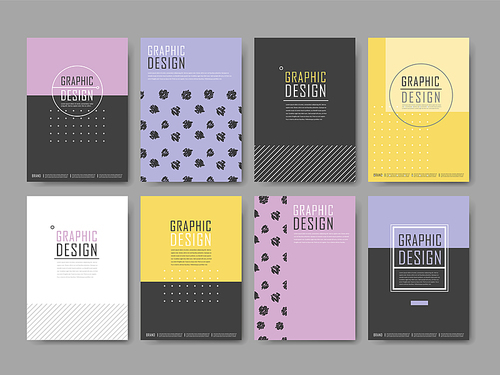 elegant poster template design set with geometric elements