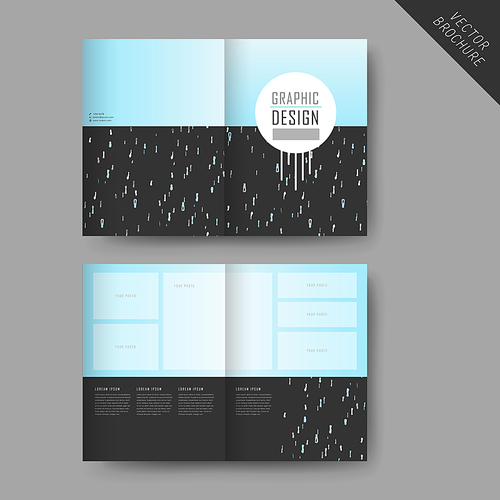 lovely half-fold template design with hand drawn water drop elements