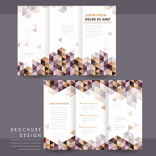 trendy tri-fold template design with triangle elements