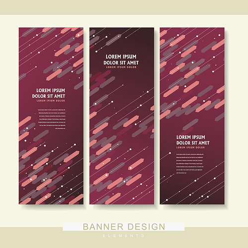 modern banner template set design with hexagon elements
