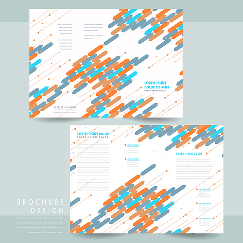 modern brochure template design with hexagon elements