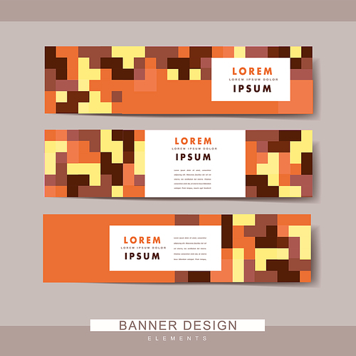 modern banner template set design with colorful block elements