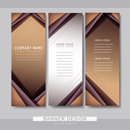 modern banner template set design with brown line elements