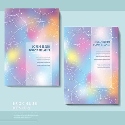 abstract brochure template design with blurred colorful background
