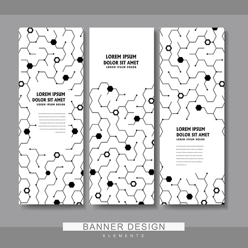 high-tech style banner template set design with geometric elements