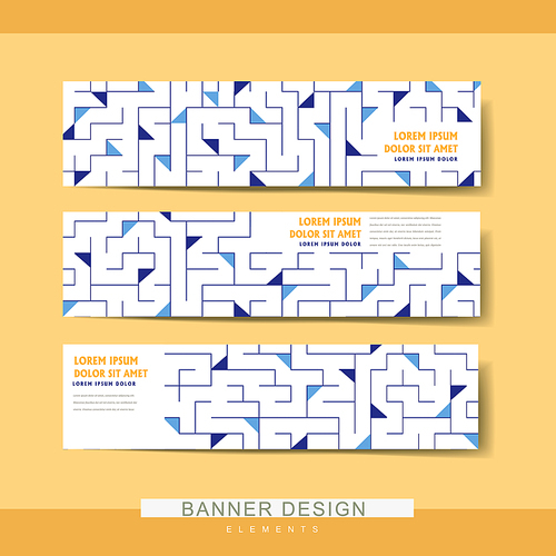 creative banner template set design with geometric elements