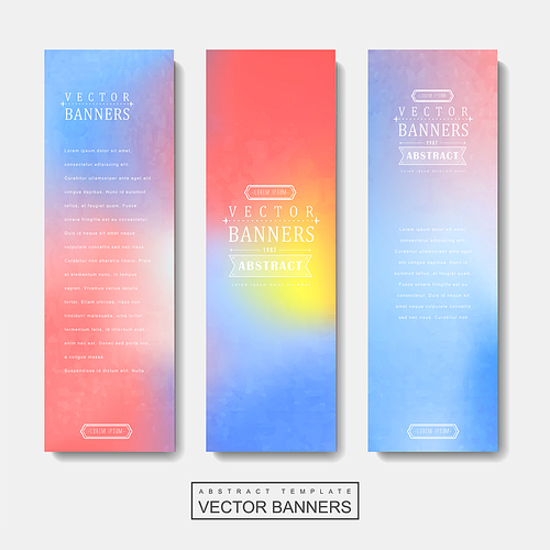 fantastic banner template set design with watercolor blurred background