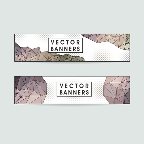 gorgeous banner template set design with polygon elements