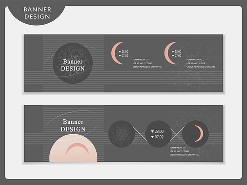 simplicity banner template design set with circular elements