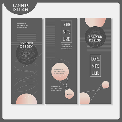 simplicity banner template design set with circular elements