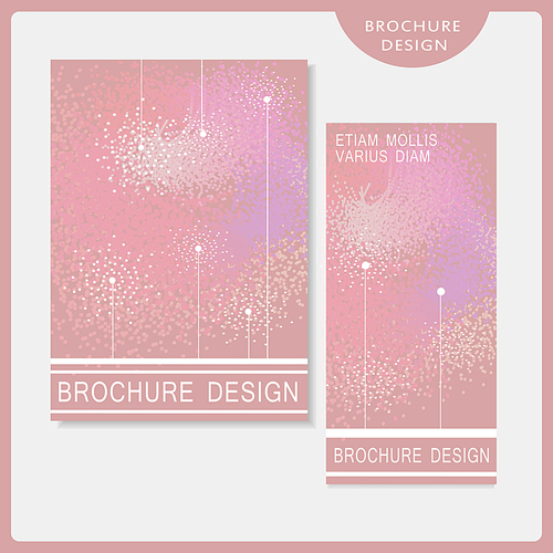 romantic brochure template design set in pink