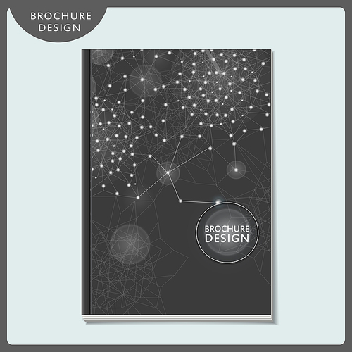 elegant book cover template design with polygon elements