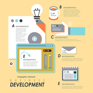 Business development concept flat design with office supplies