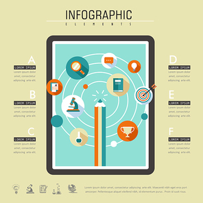 Knowledge at your fingertips flat design with devices and apps