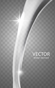 water pouring element, 3d illustration on transparent background