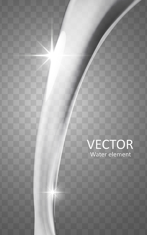 water pouring element, 3d illustration on transparent background