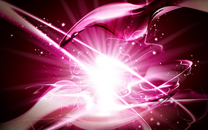 pink sparkling light element, can be used as special effect, isolated red background