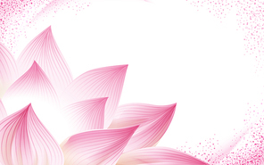flower background, with a half pink lotus in the corner of the picture, 3d illustration