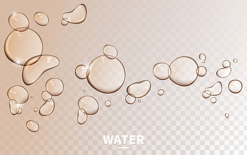 the moment that water drops splash, on transparent background, 3d illustration
