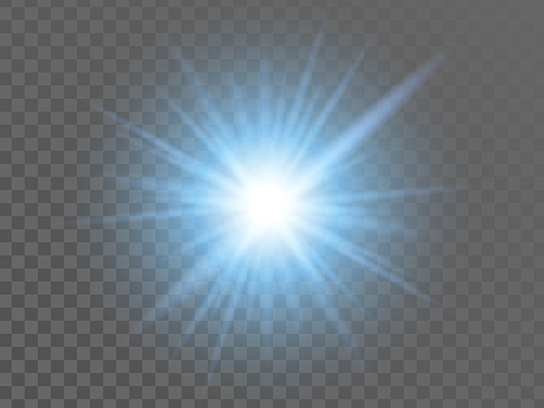 abstract image of light blue light, on transparent background