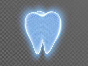 light blue tooth image, on transparent ground